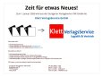 Zeit für etwas Neues! - Zum 1. Januar 2026 wird aus der Stuttgarter Verlagskontor SVK GmbH die Klett VerlagsService GmbH