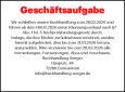 Geschäftsaufgabe Buchhandlung Seeger, 72280 Dornstetten