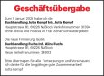 Geschäftsübergabe Buchhandlung Jutta Kempf,  69226 Nußloch (VN 31394)