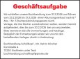Geschäftsaufgabe Buchhandlung Schöllkopf, 73230 Kirchheim unter Teck 