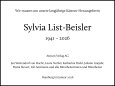 Traueranzeige Sylvia List-Beisler