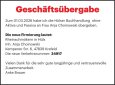 Geschäftsübergabe  Hülser Buchhandlung, 47839 Krefeld 