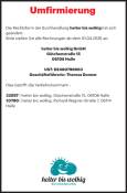 Umfirmierung Buchhandlung heiter bis wolkig, 06108 Halle (VN 32057, 33790)