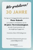 30-jähriges Jubiläum bei der Egmont Verlagsgesellschaft