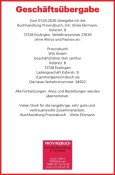 Geschäftsübergabe Buchhandlung Provinzbuch, 73728 Esslingen (VN 27639) 