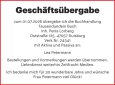 Geschäftsübergabe Tausendundein Buch, 47057 Duisburg (VN 24341)