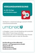 Versandanweisung Buchhandlung am Benediktushof, 97292 Holzkirchen (Kundennummer 63808) über Umbreit