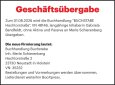 Umfirmierung Buchhandlung BUCHSTABE Hochtorstraße, 23730 Neustadt in Holstein (VN 35232)