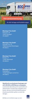 Versandanweisung Blessings 4 You GmbH (4 Standorte) über Libri