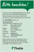 BITTE BEACHTEN! Umzug Thalia Buchhandlung Geretsried (VN 33810)
