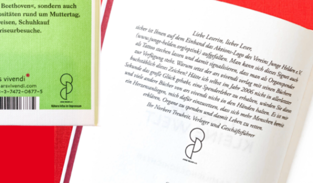 Aufdruck auf dem Cover und Leserbrief im Impressum