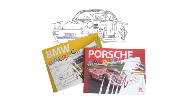 Porsche Malbücher und Porsche Skizze