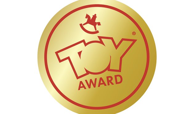goldfarbenes Siegel mit der Aufschrift Toy Award