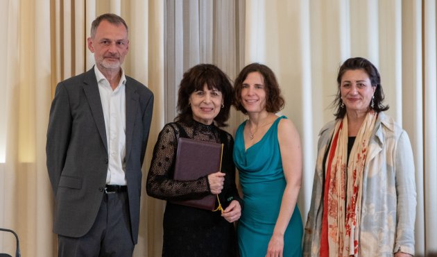 Gruppenfoto: Thomas Keul, Monika Helfer, Anne-Catherine Simon und Veronika Kaup-Hasler (von links)