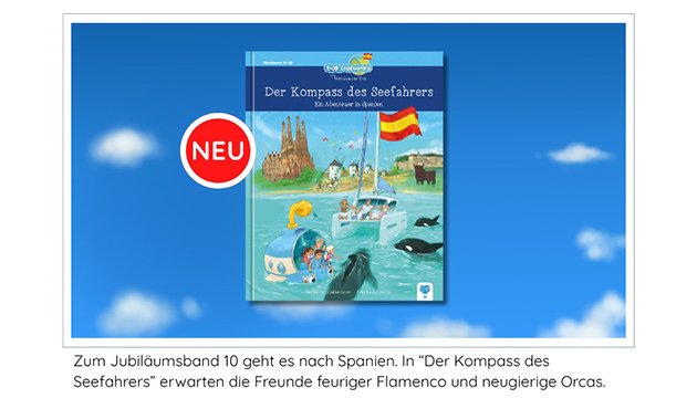 Cover des 10. Bands der Reihe: B-OB Coddiwomple und die Weltenbummler Kids, vor blauem Himmel.