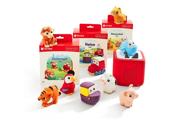 Mehrere Hörfiguren von My first Tonies mit Box