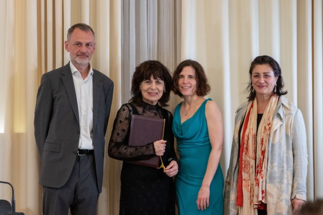 Gruppenfoto: Thomas Keul, Monika Helfer, Anne-Catherine Simon und Veronika Kaup-Hasler (von links)