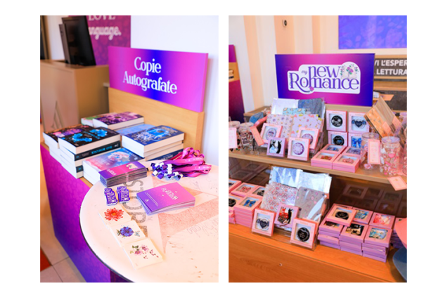Signierte Bücher im Mondadori New Romance Pop up store in Mailand 2026