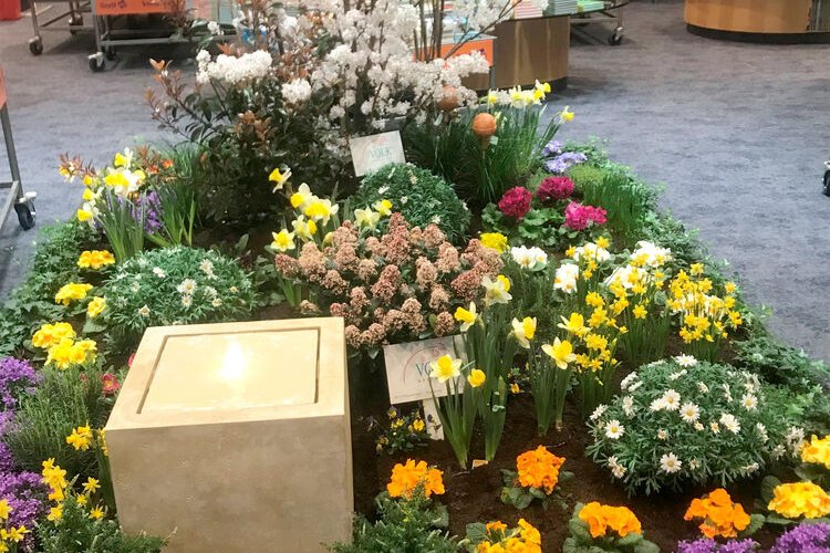 Blumenbeet in der Buchhandlung