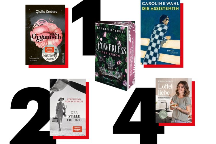 Collage mit fünf Covern von Neueinsteigern in den Charts