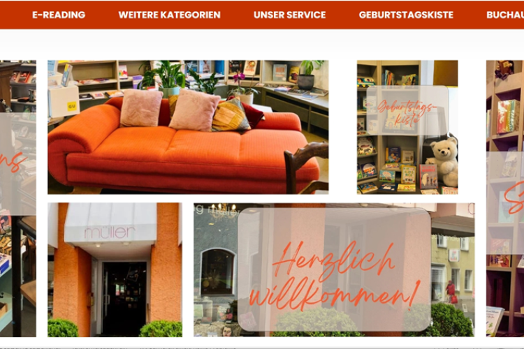 Die Webseite der Buchhandlung Müller in Neumarkt