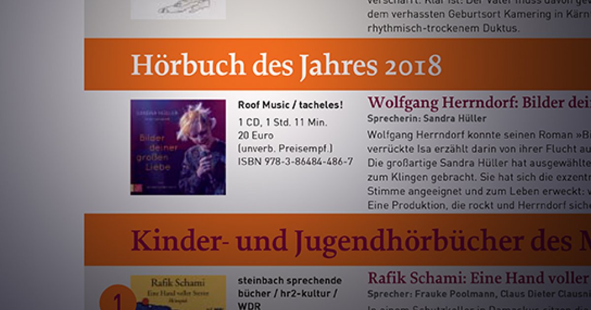 Fabelhafte Beste Hoerbuecher 2018 Bildbrend7689