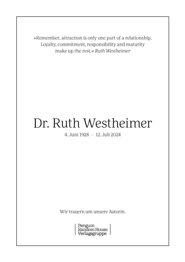 Traueranzeige Ruth Westheimer