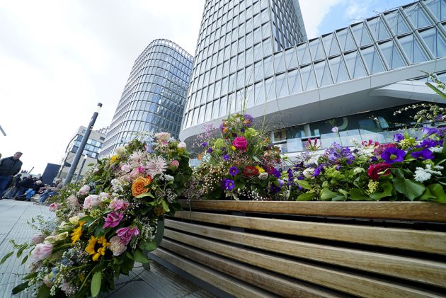 Blumen vor dem Westfiled-Quartier