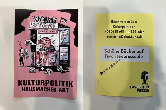 Cartoon mit Aufruf zur Kritik