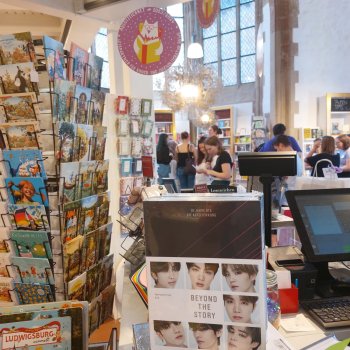 Kassentresen der Buchhandlung Taube in Marbach