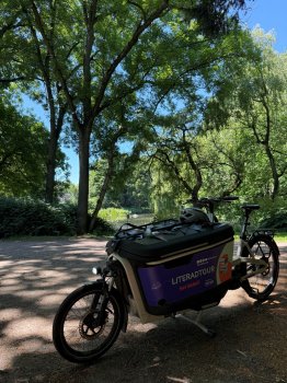 Das Lastenrad im Hammer Park in Hamburg