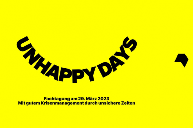 Visual Unhappy Days - die Schrift ist wie bei einem lachenden smiley gebogen