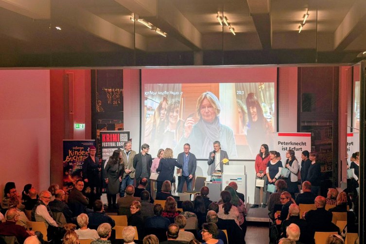 Foto von der Jubiläumsfeier der Buchhandlung Peterknecht